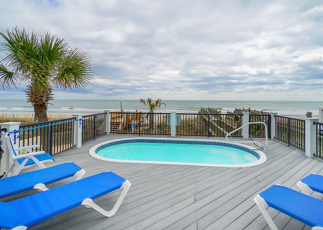 Private swimming pool overlooking Surfside Beach