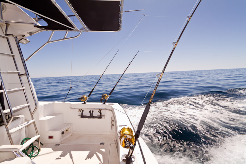 A fishing charter out on the water