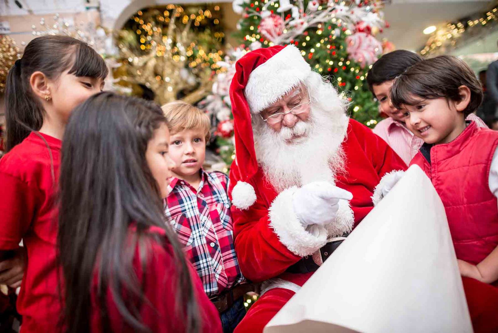 Children meeting with Santa Claus