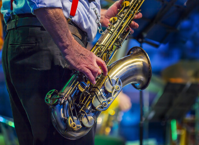 A man plays in the jazz festival