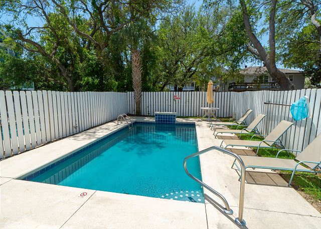 The pool at a Surfside Beach vacation rental home