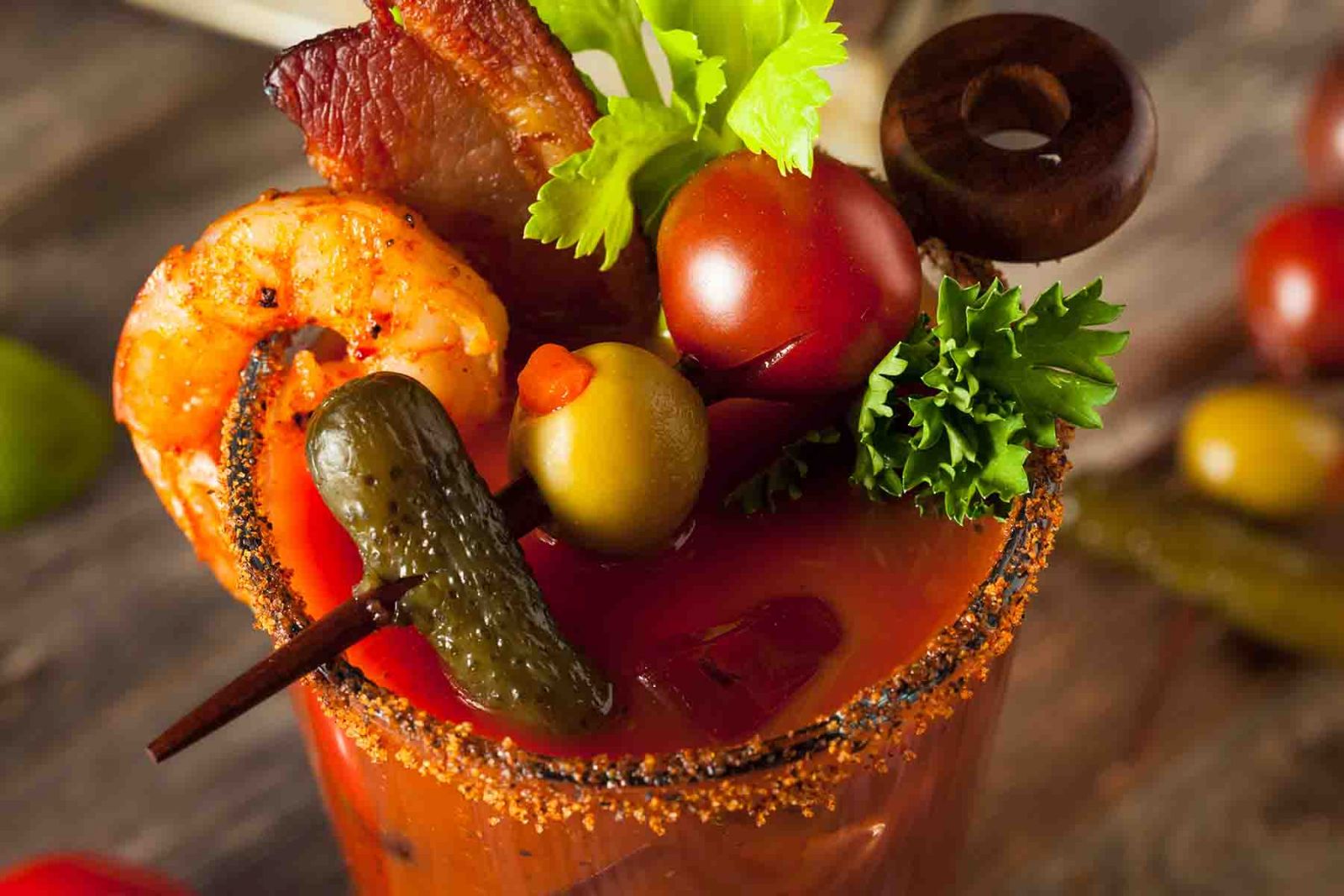 A loaded bloody mary at the oyster festival