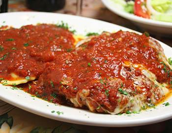 Plate full of Veal Parmigiana