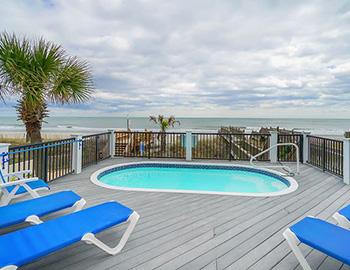 The private, beachfront pool of a Surfside vacation home