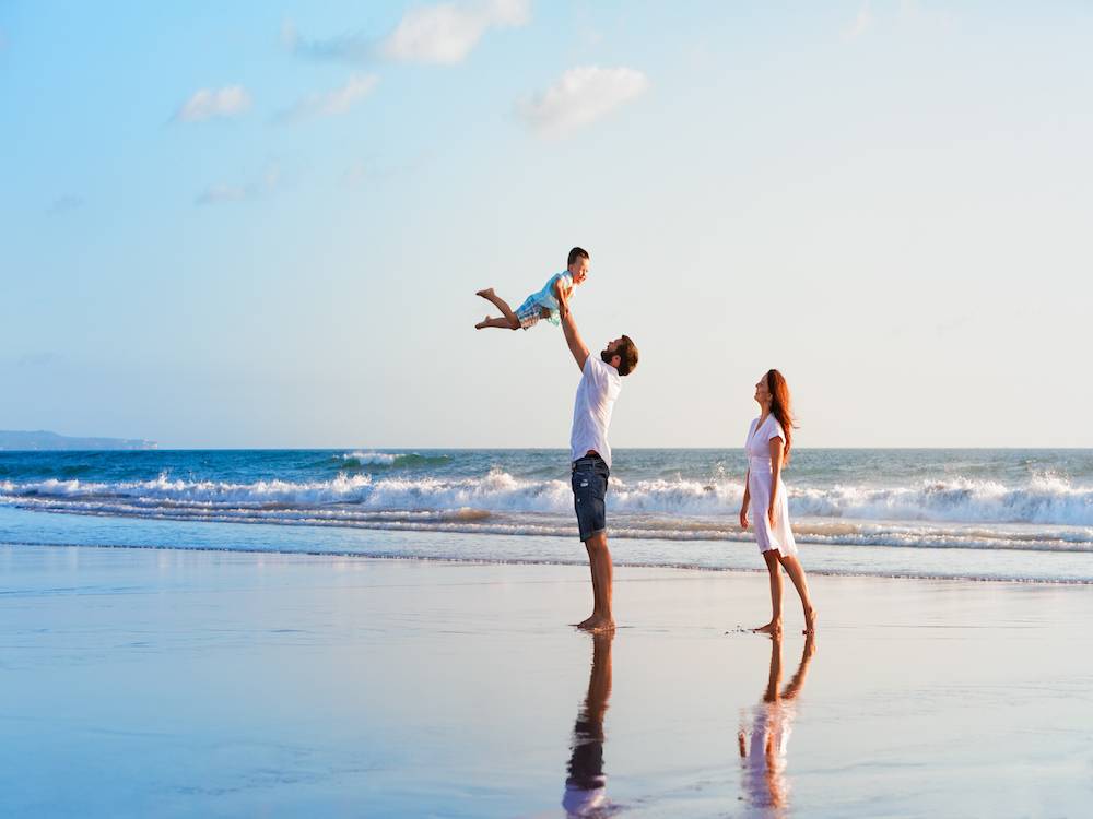 family walking on the beach myrtle beach area