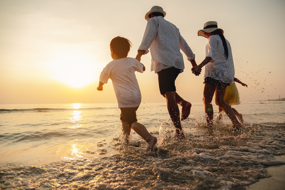 Family holiday vacation beach.